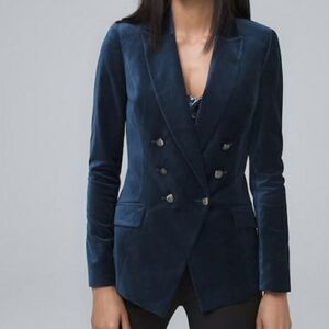 White House Black Market Midnight Blue Velvet Blazer